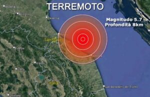 Scosse di magnitudo 5.7 nelle Marche